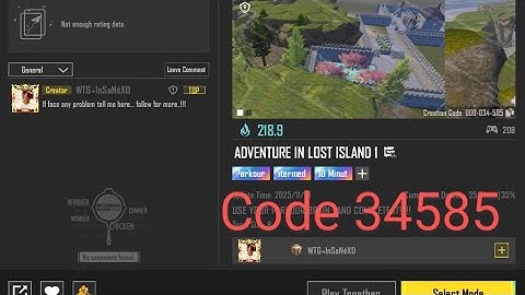 Bgmi wow Parkour map code 34585 | Adventure in lost island 1 | #bgmi #bgmilive #pubg #pubgmobile