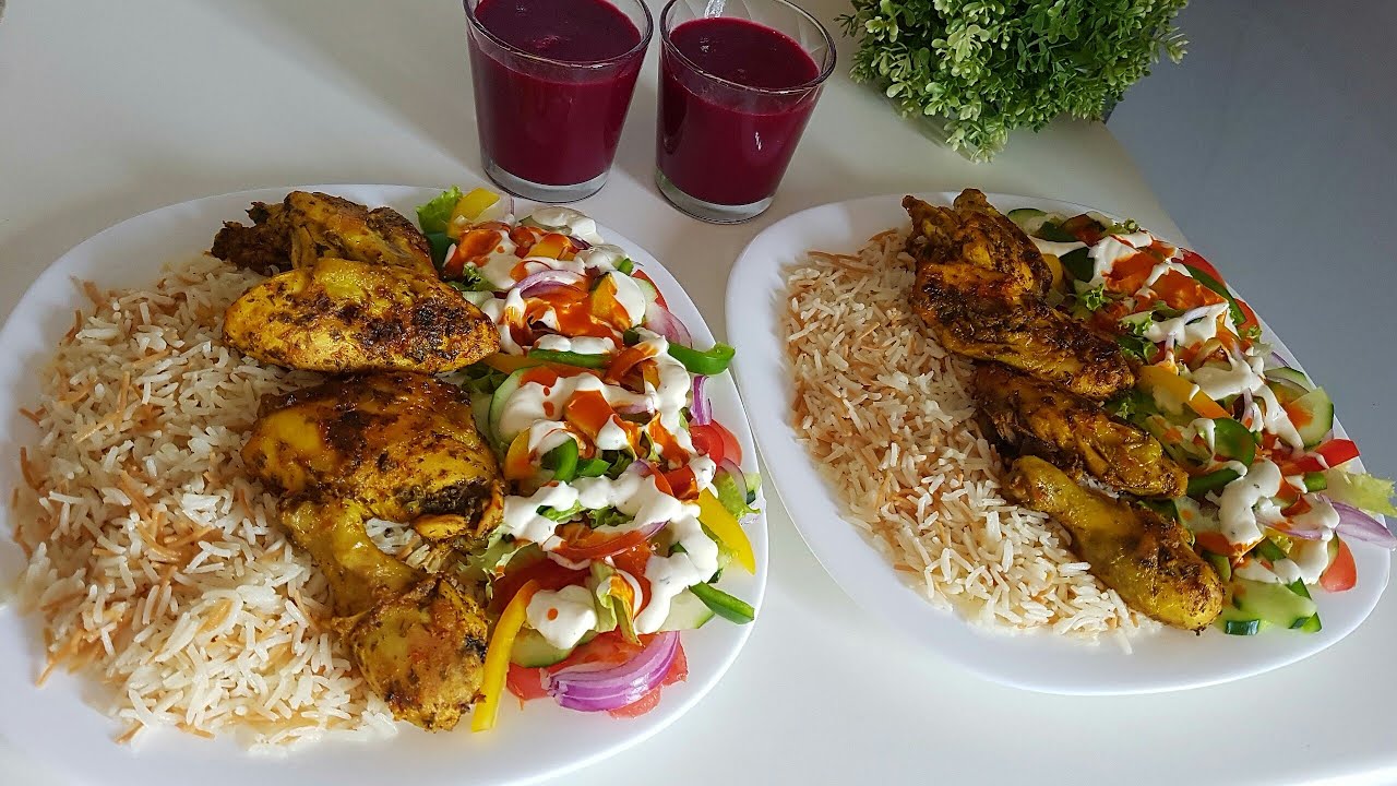 مكاين غير الساهل و السريع👌وجبة غذاء أو عشاء بمكونات بسيطة دجاج في الفرن، الارز بالشعرية