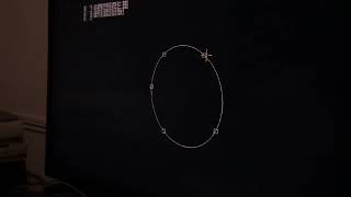 General ellipse targetting five points drawn of equations - precise solution