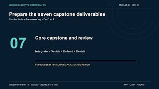 [07.09] Prepare the seven capstone deliverables — part 1 | Lending Executive Training