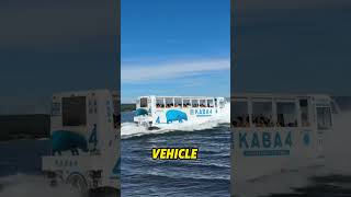 A bus traveling on water