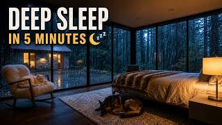 Heavy Rain in a Cozy Forest Bedroom 🌧️ Thunderstorm Sounds for Sleeping & Insomnia Cure