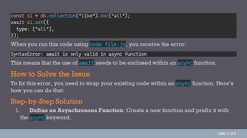 Solving the await is only valid in async function Error in Node.js