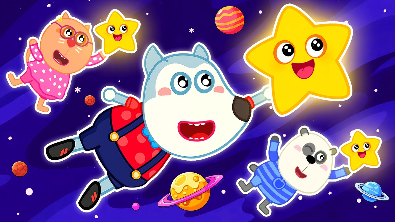 Twinkle Twinkle Little Star 💫✨ Twinkle's Magic Sleepy Song | Wolfy Baby Rhymes