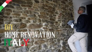 #2 Medieval stone wall restoration part 1 | Stone house renovation in Italy.