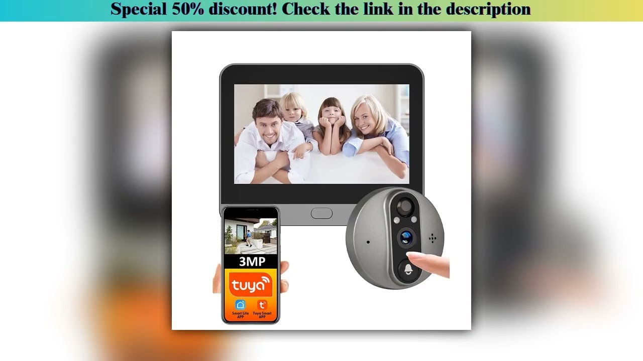 Review 3MP Smart Life Tuya 1080P WiFi Door Bell Eye Peephole Camera 5000mAh Battery PIR Motion Detec
