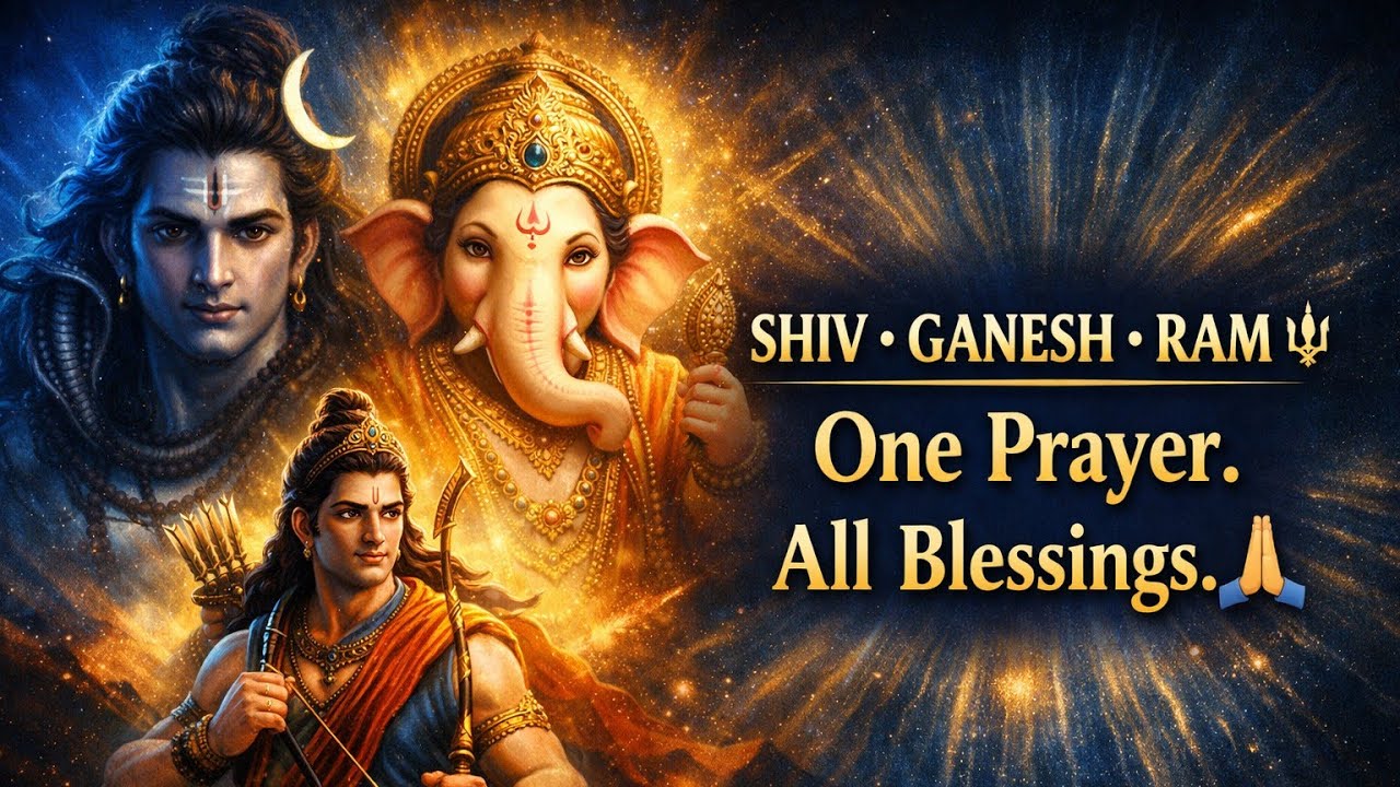 👉 3 Divine Powers 🔱 Shiv Ganesh Ram | One Prayer for All Blessings 🙏