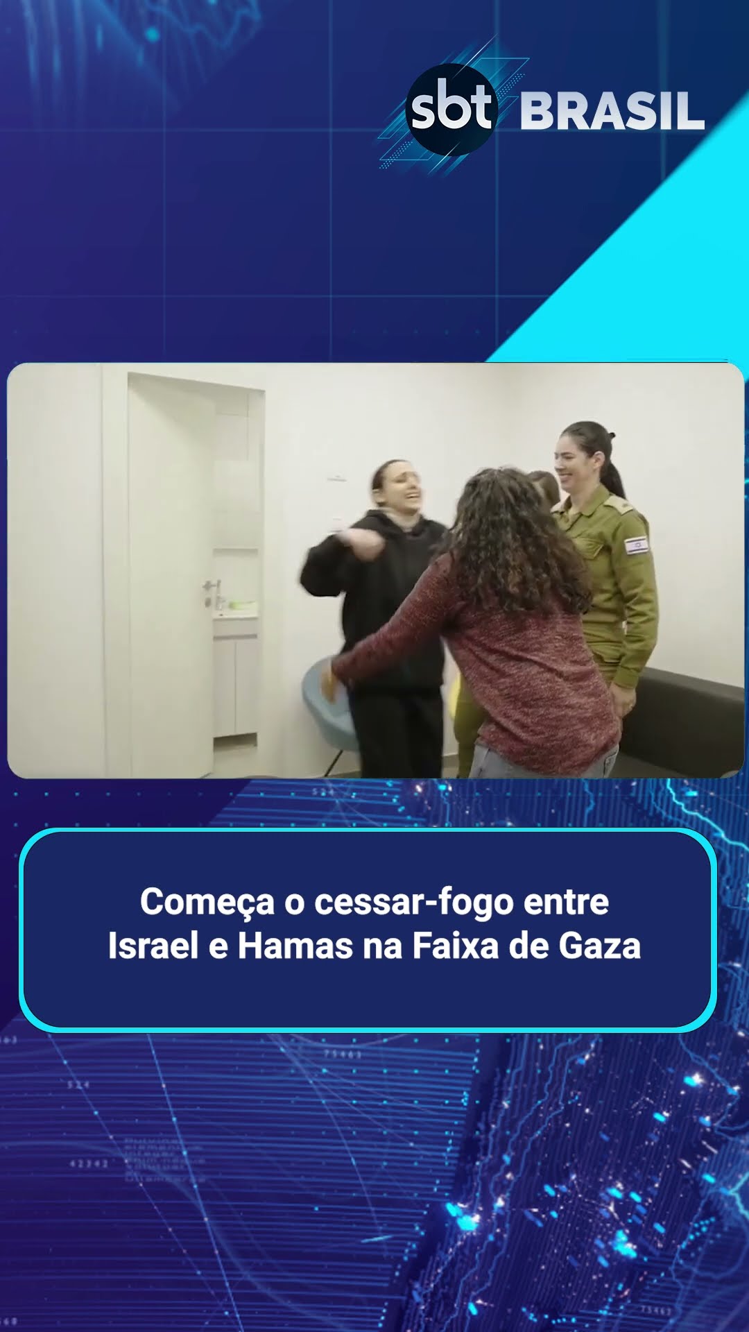 Exército de Israel divulga foto e vídeo das reféns israelenses libertadas | SBT Brasil (20/01/25)