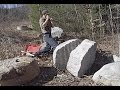 Splitting a Granite Boulder by Hand with Sebago Stonework