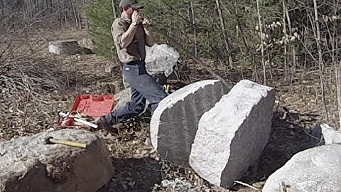 Splitting a Granite Boulder by Hand with Sebago Stonework