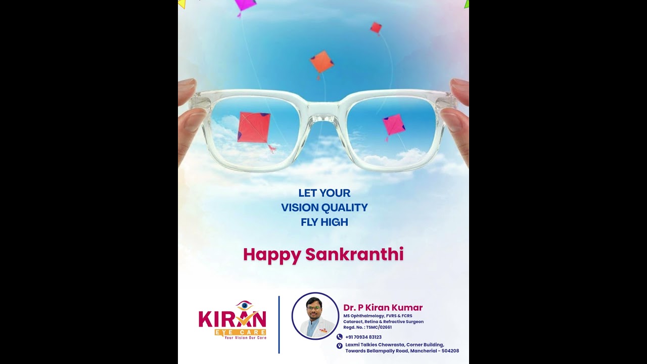 Happy Sankranthi | Let Your Vision Fly High | Kiran Eye Care Mancherial | Best Eye Hospital in MNCL