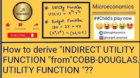 Derivation of Indirect utility function [Cobb-Douglas Utility Function] || CORRECTION VIDEO !!