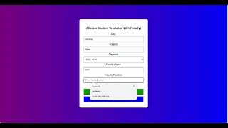 #automatic timetable generator 