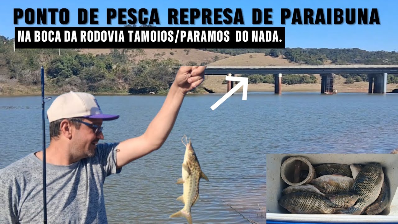Ponto de pesca Represa de Paraibuna na boca da Rodovia Tamoios paramos do nada Será que tem Peixe?
