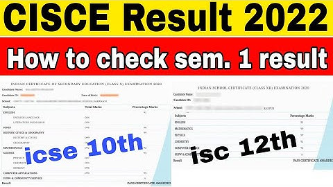 CISCE RESULT SEMESTER 1 || ICSE RESULT SEMESTER 1 || ISC RESULT SEMESTER 1