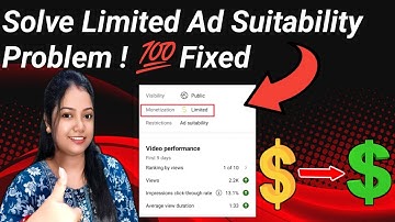 How to solve limited ad suitability problem YouTube video in Bengali 2023