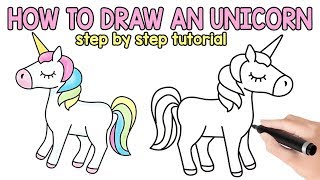 unicorn drawing draw step easy fun drawings tutorial peasy coloring pages easypeasyandfun learn play