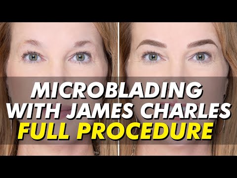 Microblading + Powder Effect for Christie Dickinson | Special guest James Charles | Eye Design NY