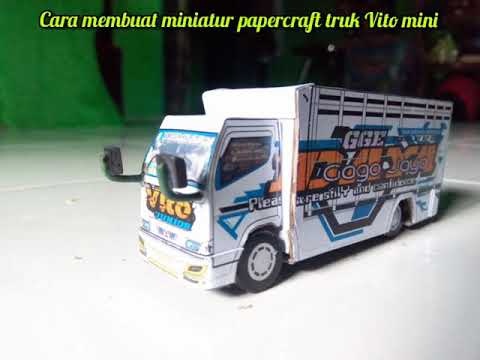 Cara membuat miniatur  papercraft truk  Vito mini  PEMULA 