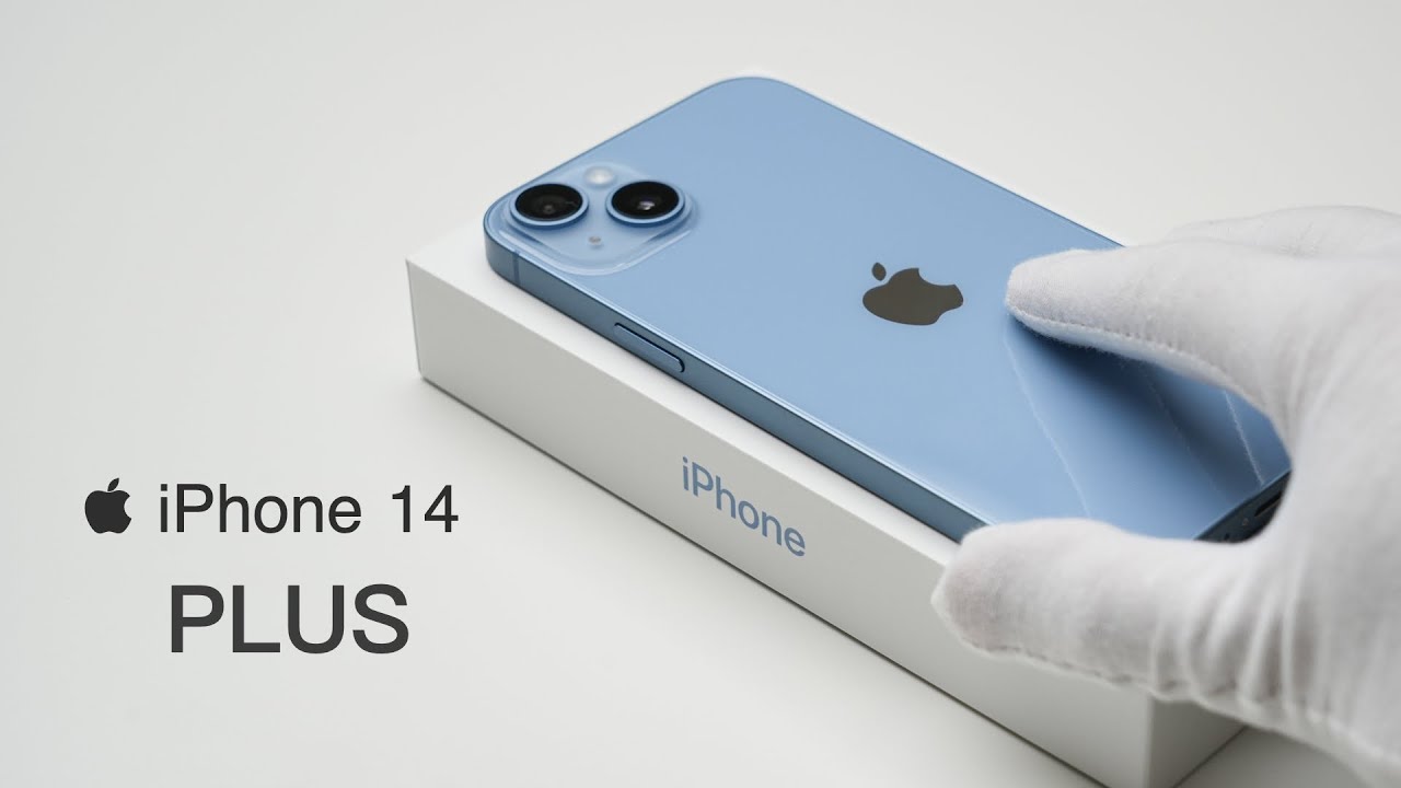 开箱】iPhone 14 Plus蓝色开箱体验|游戏体验+视频测试--意外的刮花了我