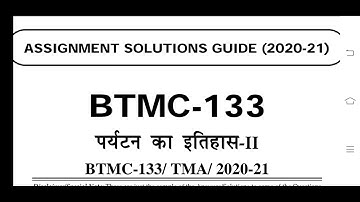 BTMC 133 Ignou Solved Assignment 2020-21