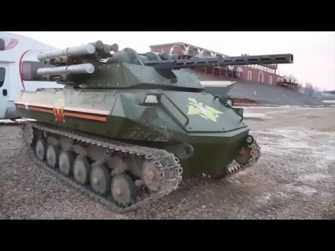 Uran-9 armed combat robot UGV Unmanned Ground Vehicle Rosboronexport Russia Russian Defense Industry