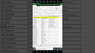 AI di Excel? Kenalan sama FLASH FILL! #exceltricks #microsoftexcel #shortcutexcel #shorts #microsoft