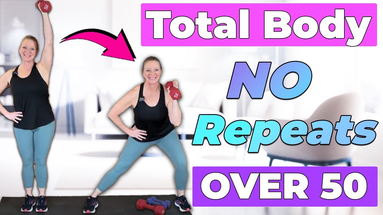 Total Body Workout For Women over 50 | No Repeat Exercises! - YouTube