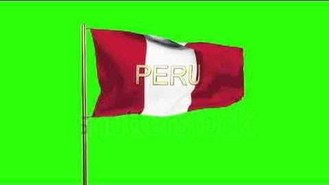 Peru flag with title waving in the wind. Looping sun rises style. Animation loop Stock video by