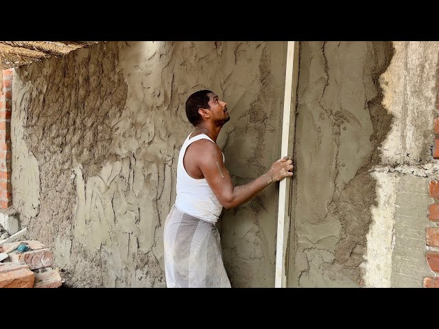 WoW Impressively Excellent! Wall Construction of Plastering Techniques-Using by sand and cement class=