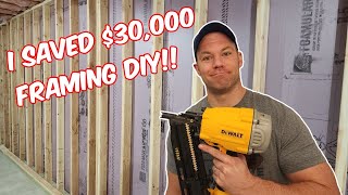 I Saved $30,000 Framing My Basement  How to Frame A Basement Part 1