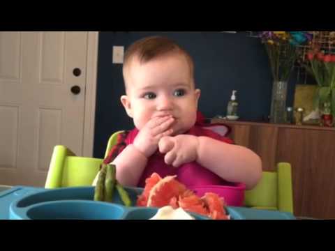 Baby led weaning - asparagus, cara cara oranges and Greek yoghurt 