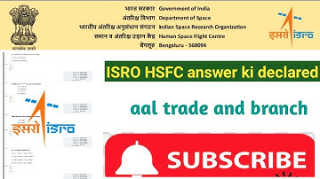 isro hsfc  answer key  released|| human space flight Centre answer key declared