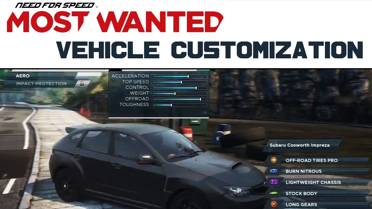 Need For Speed Most Wanted Vehicle Customization Overview NFS001