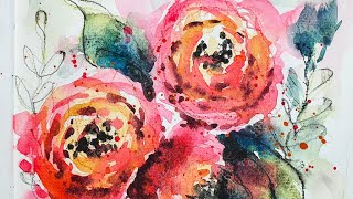 Aquarellblumen malen für Anfänger