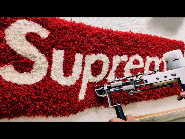 PART 2 of Making a DRIPPING SUPREME rug! #diy #howto #art #rug #rugtuf