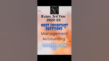 B.Com 3rd year Management A/C IMP Que.#davv #likes #comment #shorts #shortvideo #likeforlikes #bcom