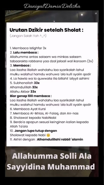 URUTAN ZIKIR SELEPAS SOLAT #shorts