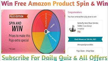 New Amazon Spin & Win Answer || Pujo Edition Spin And Win !! Chance To Win Free Products.