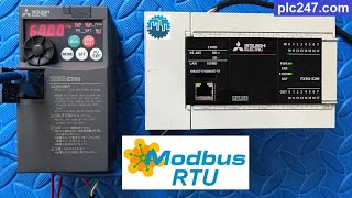 Mitsubishi FX5U 'Modbus RTU' FR E700 VFD Tutorial