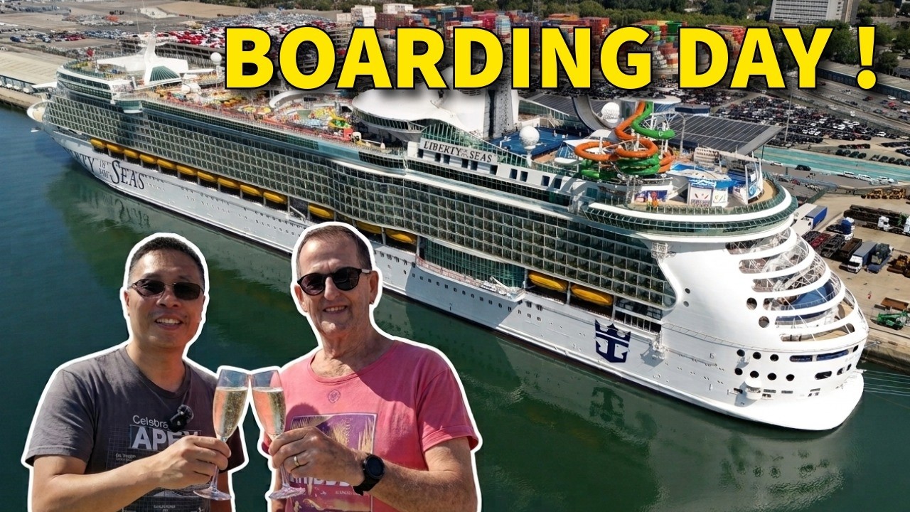 BOARDING Liberty of the Seas! (They Gave Us Free Champagne?!)