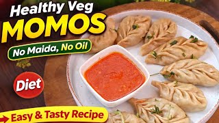 Healthy Veg Momos Recipe | No Maida Momos at Home | Steamed Dumplings Without Oil | Easy &amp; Tasty