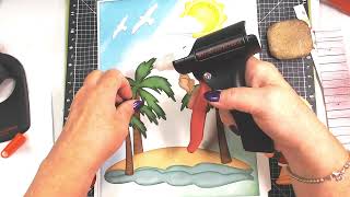 SUMMER SANTA INTERACTIVE SCRAPBOOK LAYOUT PROCESS   PART 1