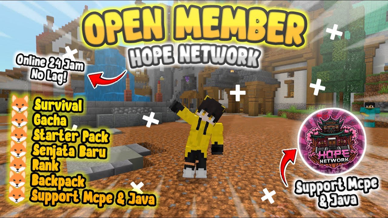 SERVER MCPE & JAVA VERSI TERBARU 1.21.2 !! - HOPE NETWORK Online 24 JAM ...