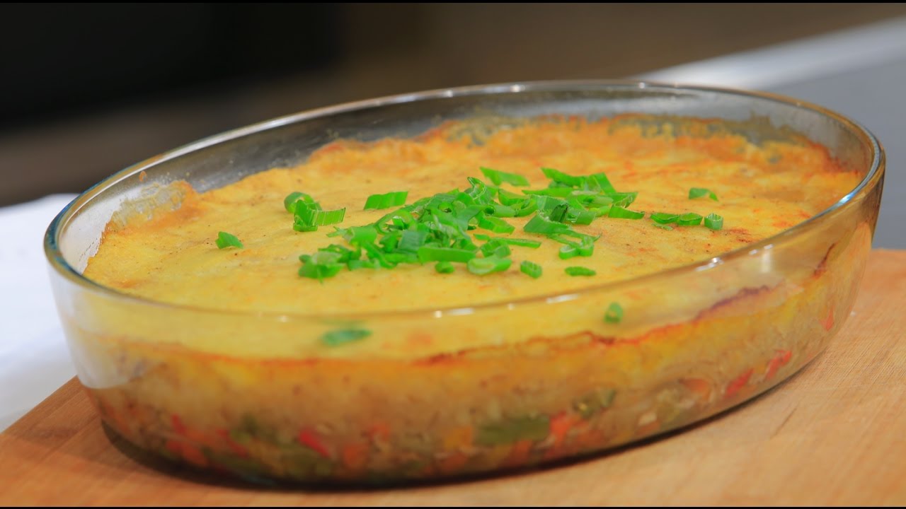 صينية بطاطس بيوريه بالخضروات | سالي فؤاد