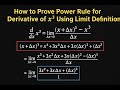 How to Prove Power Rule for Derivative of x³ Using Limit Definition | Step-by-Step