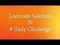 Leetcode 37 Solution