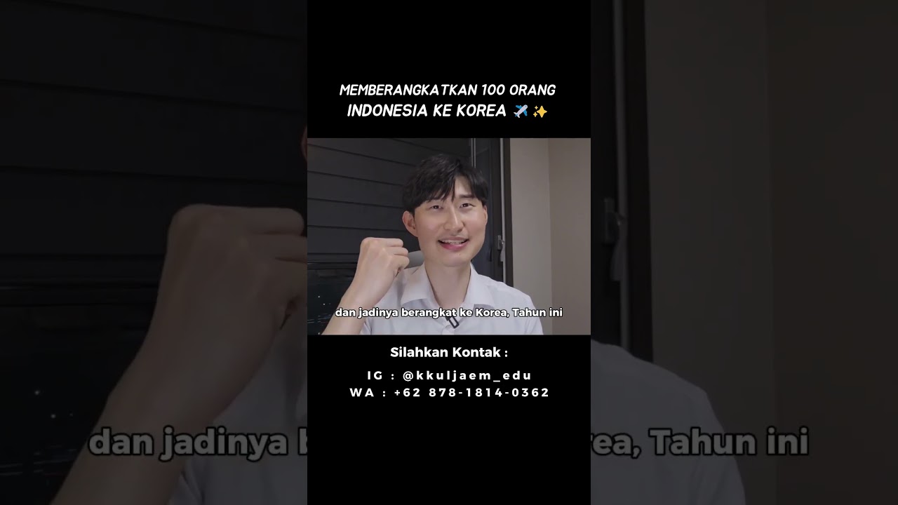 Tahun ini saya punya mimpi memberangkatkan 100 orang Indonesia ke Korea 🇰🇷✨