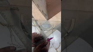 Pillar Corner Border Tile Cutting | 45° Perfect Angle With Protractor | Zero Gap Joint Trick