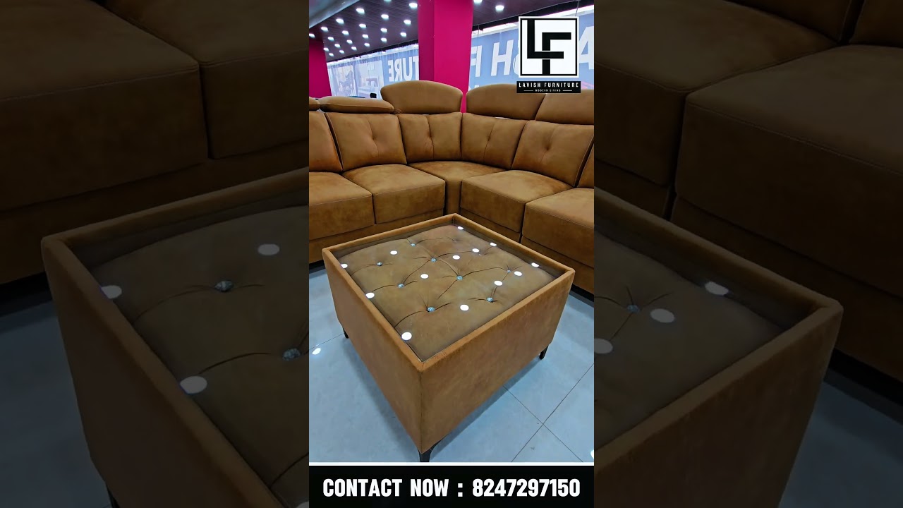 L-Shape Sofa Set in a rich, Dark Brown—complete with adjustable headrests for personalized comfort.